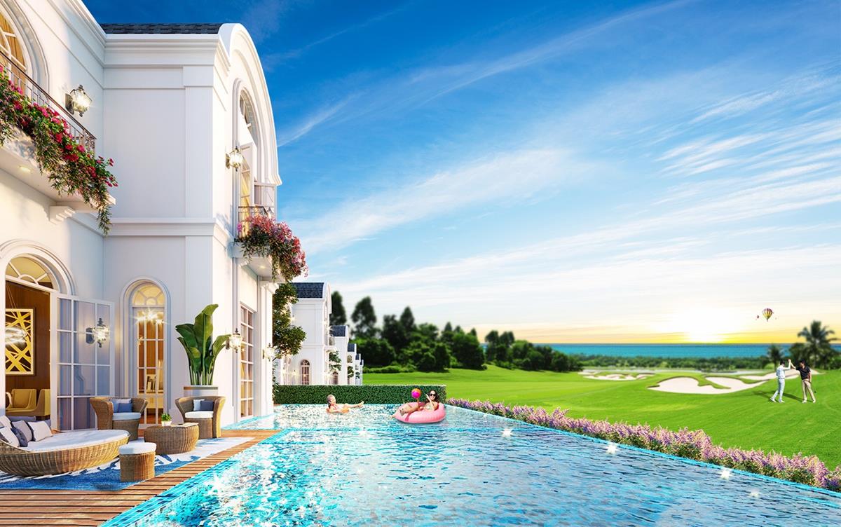 PGA Golf Villas tại NovaWorld Phan Thiet được đánh giá cao bởi phong cách thiết kế phóng khoáng, sang trọng và hiện đại. Ảnh phối cảnh: Novaland