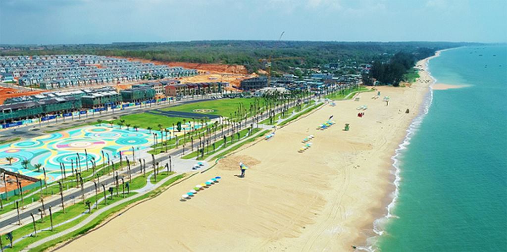 Tiến độ công viên biển Bikibi Beach gần hoàn thiện