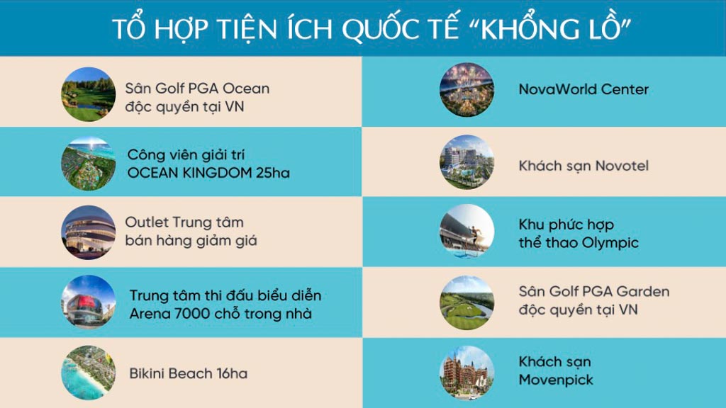 Tiện ích ngoại khu Waikiki Novaworld Phan Thiết